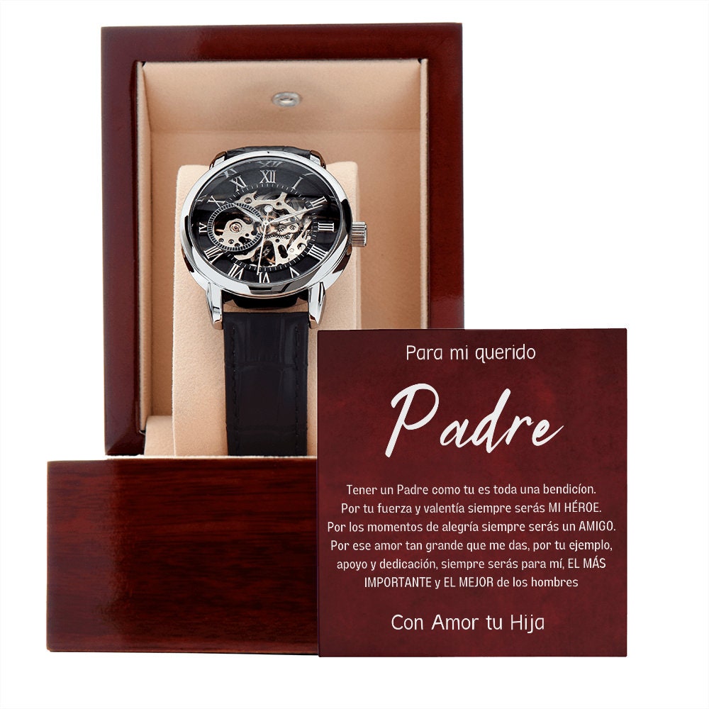  Reloj calado para hombre con tarjeta de mensaje especial, reloj  de regalo personalizado para hijo, regalo de madre e hijo, relojes de regalo  de boda de mamá, regalo de graduación para