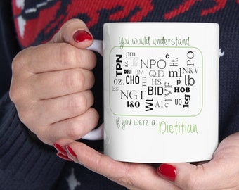 Taza de café divertida para dietista: Regalo humorístico para nutricionistas (325 ml)