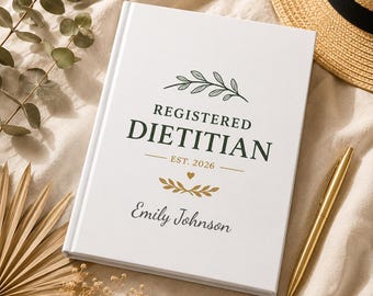 Personalized Registered Dietitian Journal, Custom Name Notebook, Dietitian Graduation Gift, Nutrition Student Gift, Hardcover Diary
