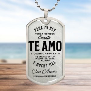 Regalo Navidad Para Hombre 2025 Cadena Militar Regalo Joya Personalizado Con Nombre Para El Novio, Esposo Collar de Regalo dia del Padre