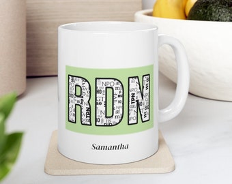 Regalo Para Dietista Registrado Taza de Café Personalizada 11oz Regalo para Nutricionista Graduado Regalo de Graduación para Dietista