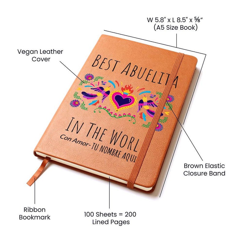 Abuela Regalo Diario Personalizado, Cuaderno, Diario de Nombre Grabado, Regalo para la Abuela, Regalo Personalizado Para Abuela Con Nombre de Abuelita imagen 5