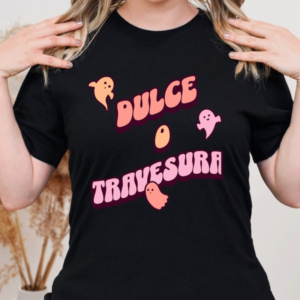 Camiseta de Halloween Dulce o travesura Unisex Tshirt Dia De Los Muertos Funny Halloween Shirt in Spanish