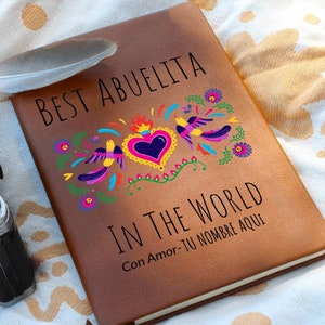 Abuela Regalo Abuelita Gift Regalo Dia De La Madre Para Abuela Con Nombre Personalizado Journal Cuero Personalized Leather Journal with Name
