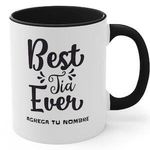 Regalo Navidad Personalizado Para Tia Cumpleanos | Best Tia Ever Mug Funny Spanish Gifts for Aunts from Niece or Nephew - 11oz Coffee Mug