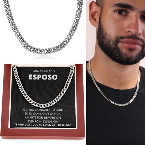 Regalo Para Esposo Collar Regalo De Esposa Regalos Para Marido En  Aniversario, Cumpleaños Joyería Significativa Personalizada Para Hombre 