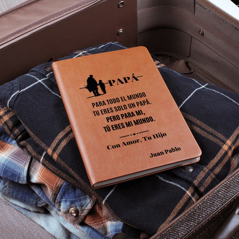 Personalized Vegan Leather Journal - Father's Day Gift image 6