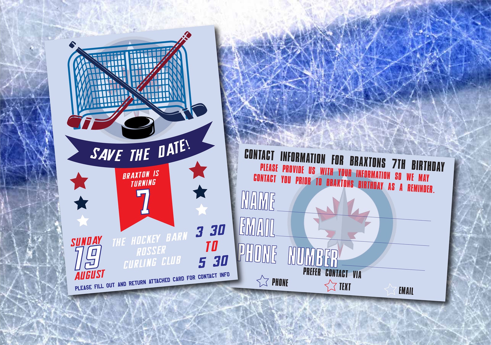 Hockey Birthday Invitation Hockey Party Invitations Etsy