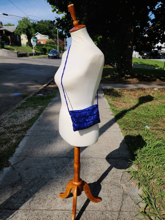 Vintage Purse Walborg Royal Blue Sequins and Beade