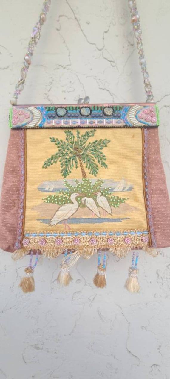 Vintage Mary Frances Beaded Tapestry Handbag
