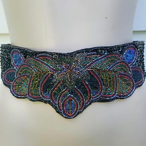 Vintage Beaded and Sequin Cummerbund Belt - Etsy display picture 2