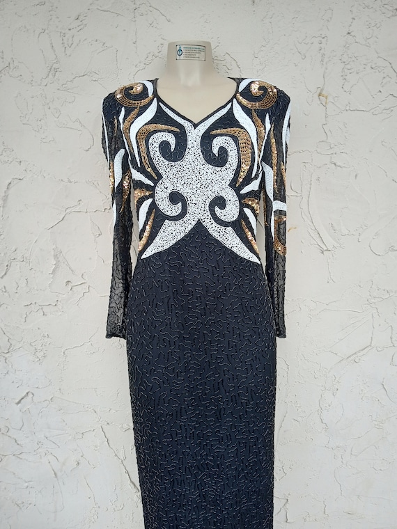 Vintage Beaded and Sequin Gown Size 8