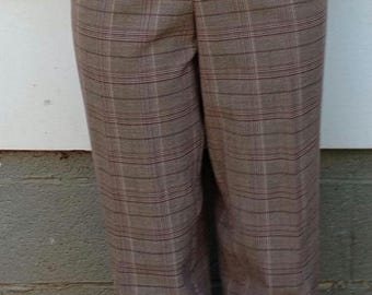 Vintage Brown Plaid Pants Size 16W