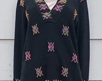 Vintage Black Luxury Sweater Size Medium