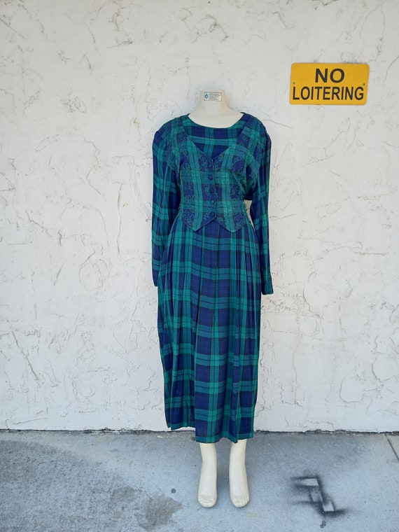 Vintage Plaid Teacher Dress Size Large/18X - image 2