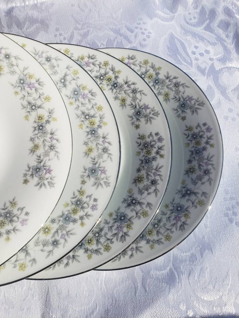Vintage Fine China Saucers 80s Dynasty Elegance Pattern Set of Etsy