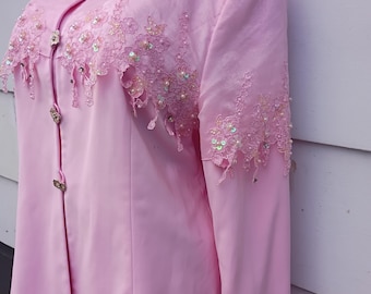Vintage Pink Skirt Suit Size 18
