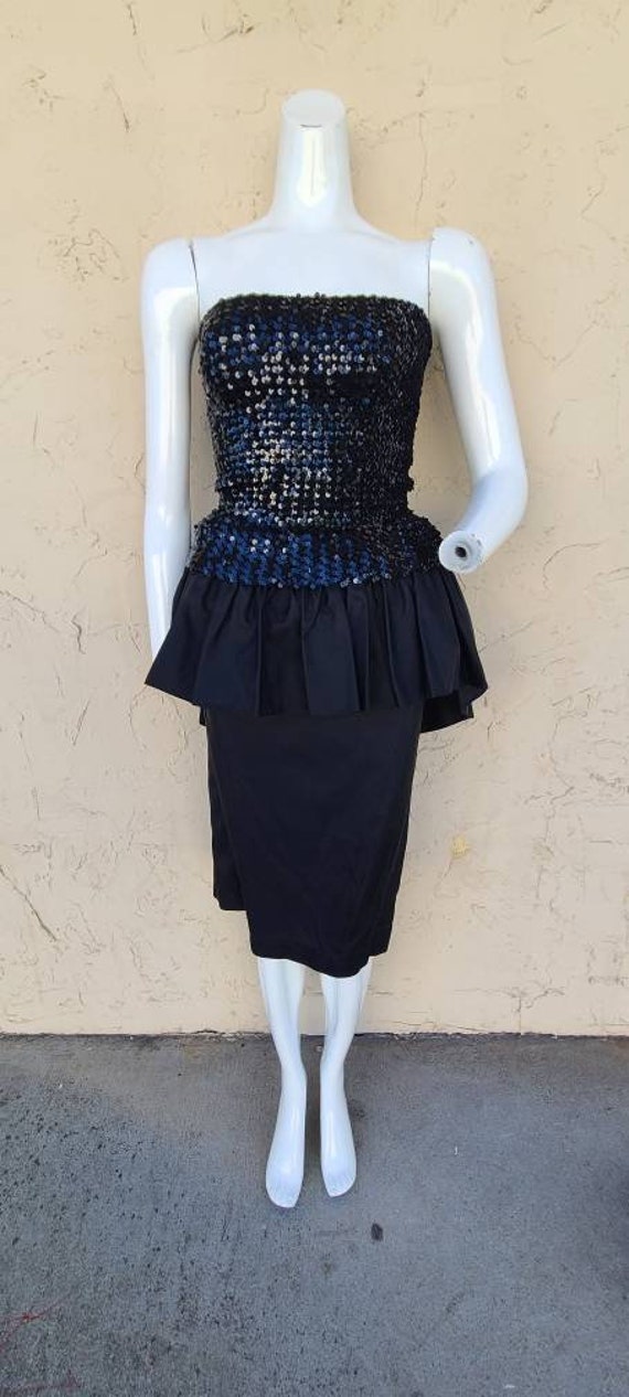open lace back dress Plus Size Puffy Cap 3/Sleeves Wrap Peplum Midi Dresses with Bow Waist  Detail main image 0
