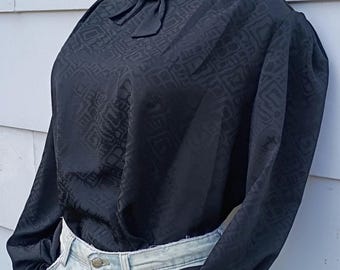 Vintage Black Blouse Size 18