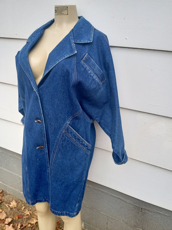 Vintage Blue Jean Duster Jacket Size Small