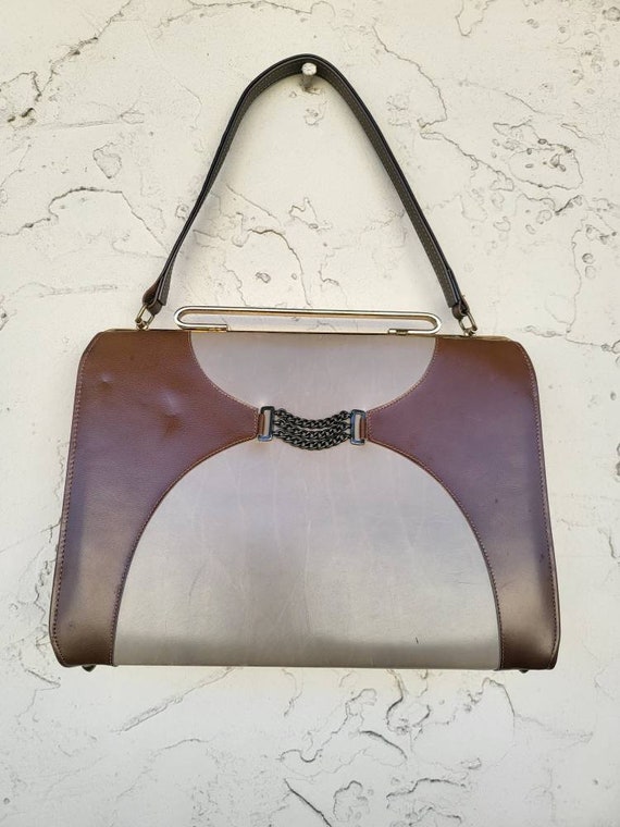 Vintage Brown Top Handle Bag