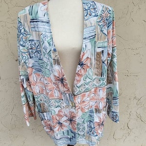 Vintage Floral Print Blazer Size 18W