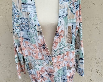 Vintage Floral Print Blazer Size 18W