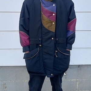 Vintage Metallic Puffer Coat Size Large