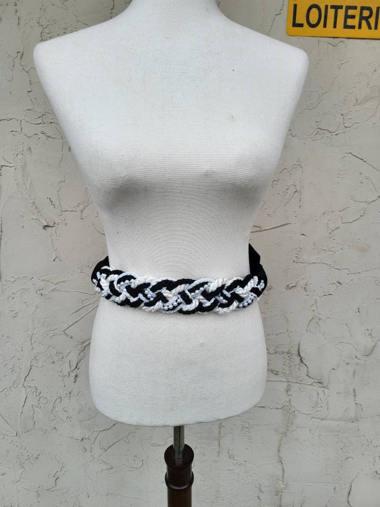 Vintage Black and White Belt Size Medium - Etsy display picture 3