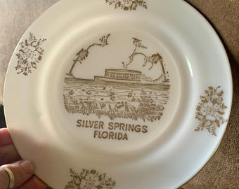 Vintage MCM Kitsch Souvenir Plate Choice Silver Springs Floryda San Francisco Kalifornia Sault Ste Marie MI Pensylwania Turnpike