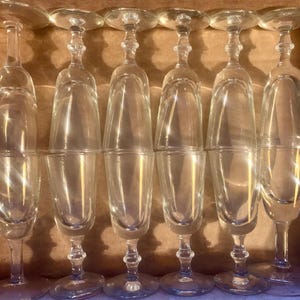 Vintage Clear Glass Cordial Apertif Liqueur Glasses Stemware Set of 12 4 Inches Tall