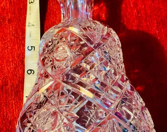 Beautiful Crystal Clear Cut Glass Decanter Vintage Approximately 10 Inches Tall