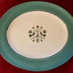 Vintage Homer Laughlin Cavalier Eggshell Platter Oval Plate Persian Garden