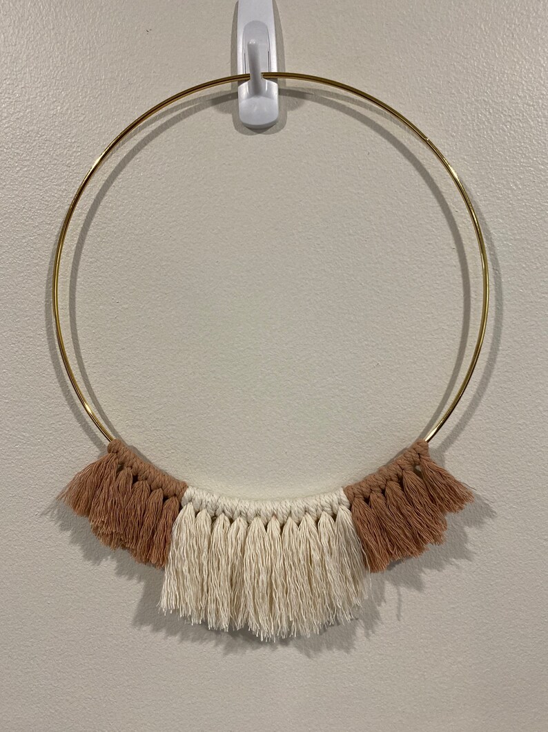 Yarn Wall Hanging Gold Hoop Fall Decor Yarn Wall Art boho Etsy