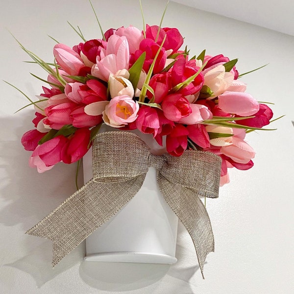 Tulip Wreath Basket Etsy