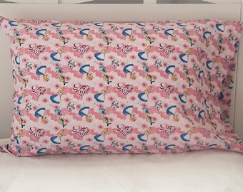Alice in Wonderland on pink pillowcase