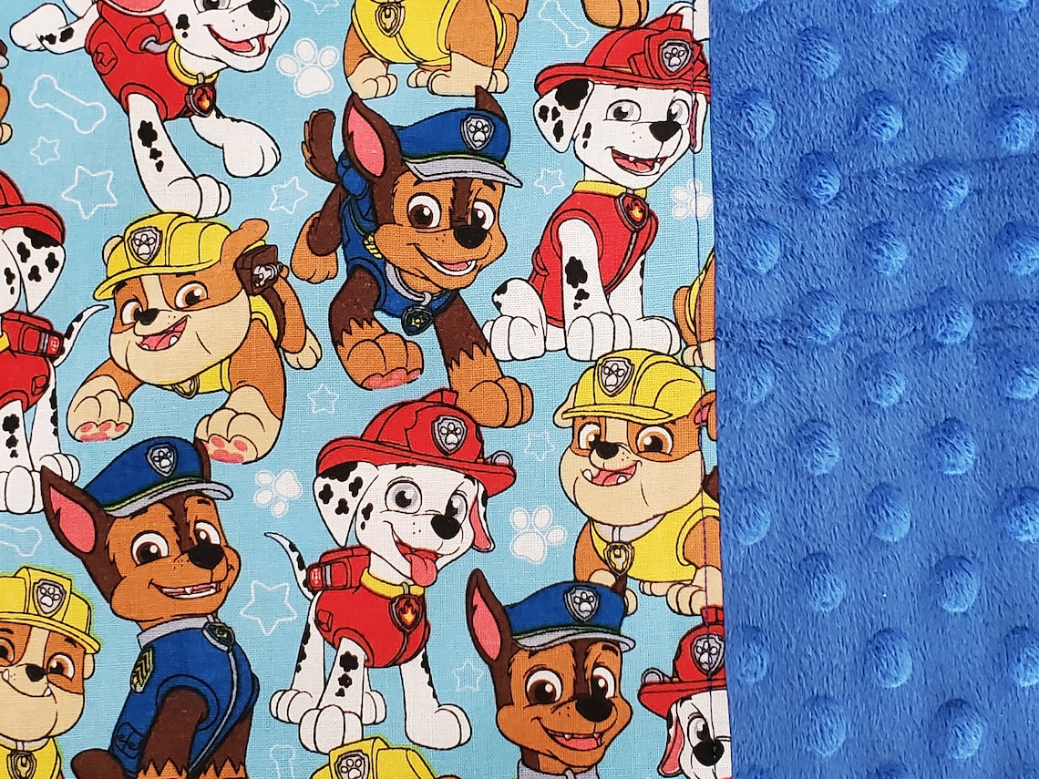 Paw Patrol Toddler pillowcase with Minky cuff Etsy
