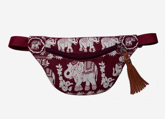 Boho fanny pack violet red elephant/fanny pack/Hip Bag/belt | Etsy