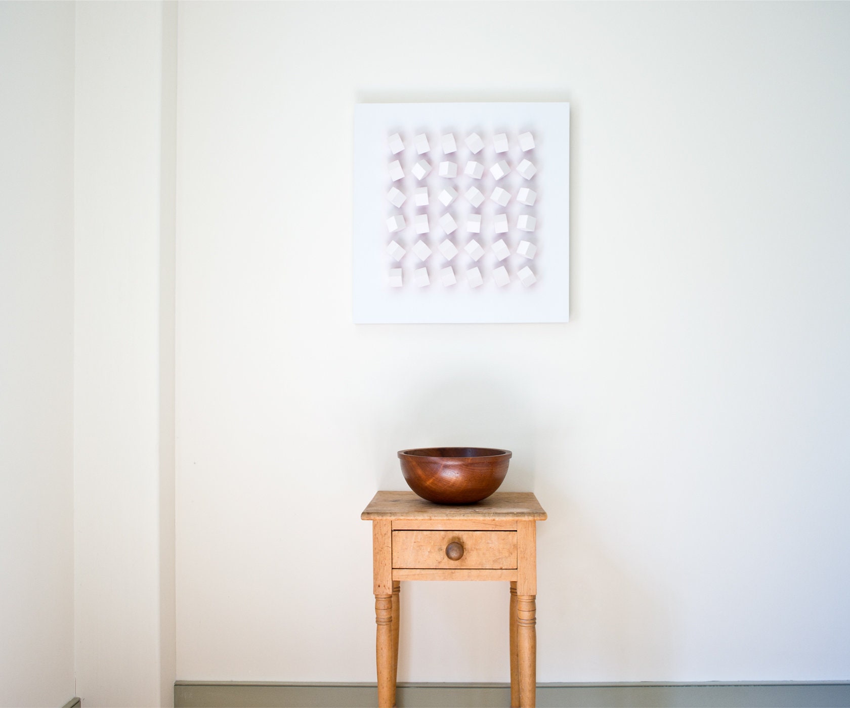 Picture of Modern Art Wall Sculpture Block Art Geometric Minimalist Grid Pattern ...