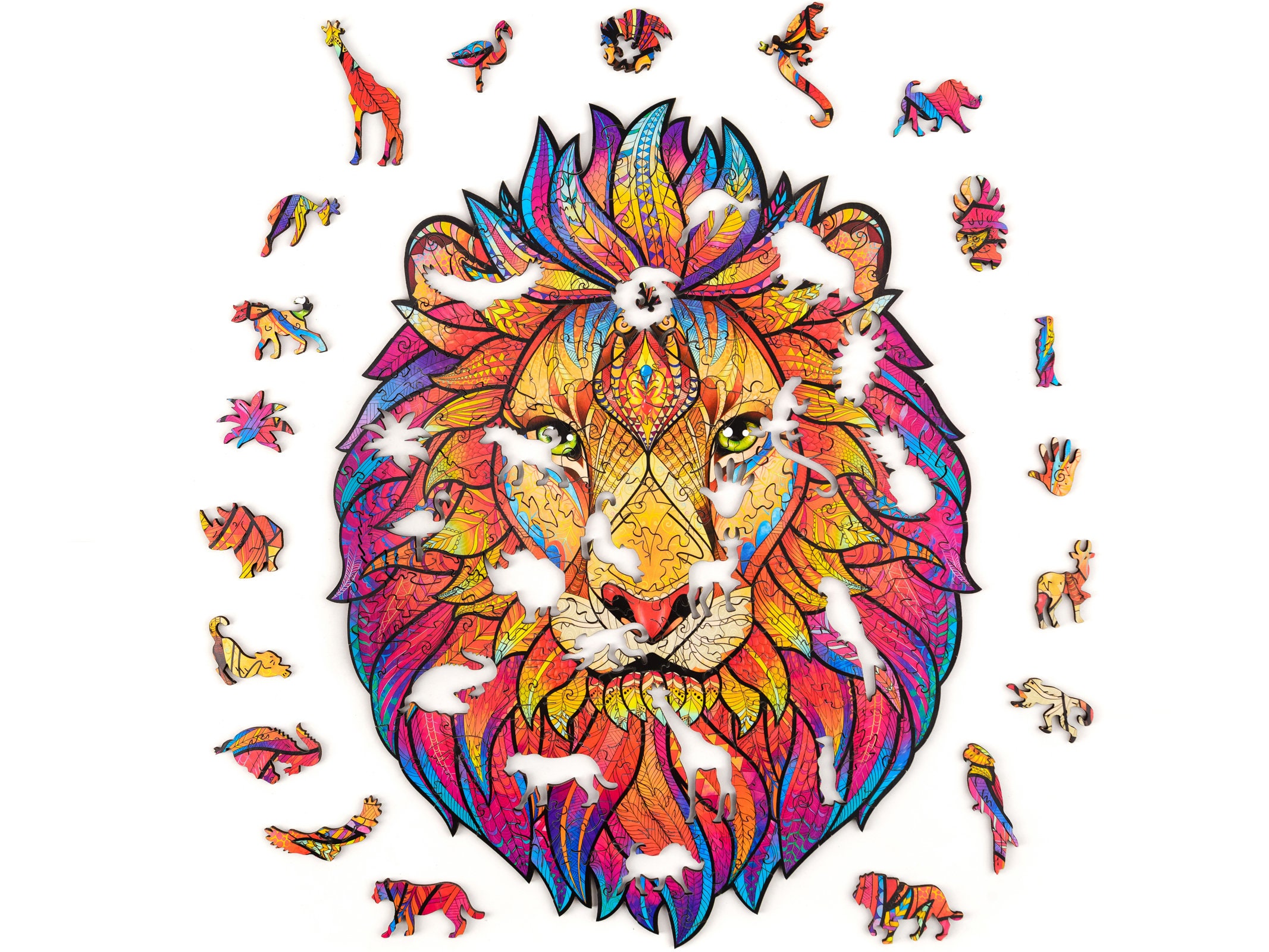 Wooden Puzzle Jigsaw Mysterious Lion by 