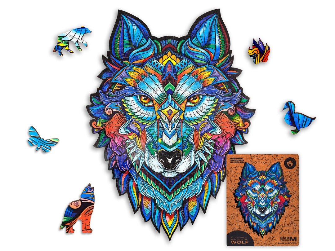 UNIDRAGON Animals Wooden Jigsaw Puzzle Majestic Wolf - Etsy