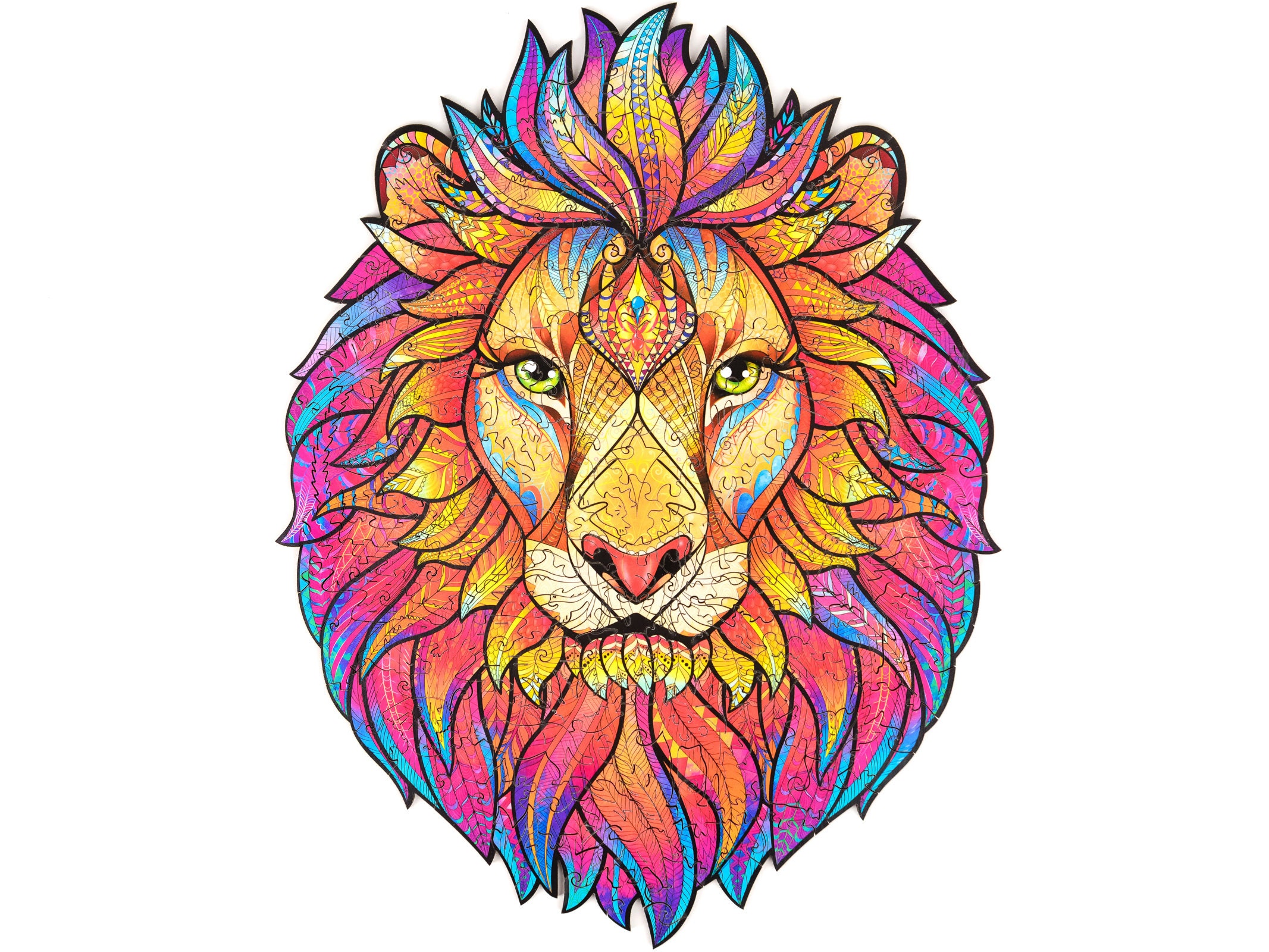 Wooden Puzzle Jigsaw Mysterious Lion by 