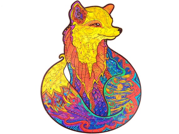 Wooden Puzzle Jigsaw Alluring Fox By Unidragon Jigsaw Puzzle Etsy