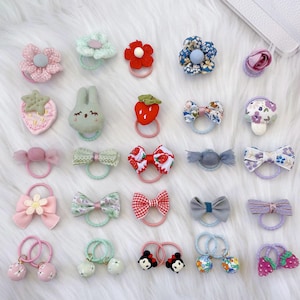 Set of 6 3/4” Hoop Gentle Baby Hair Ties, Toddler Hair Ties, Toddler Hair Bows, Baby Hair Accessories, Toddler Hair Accessories