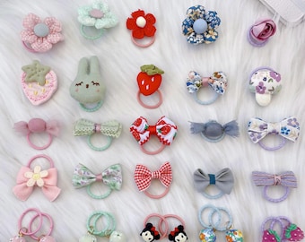 Set of 6 Soft Hair Ties| Small Hoop Ponytail Holders| Gentle Accessories for Babies and Toddlers| Christmas Gifts| Stocking Stuffers