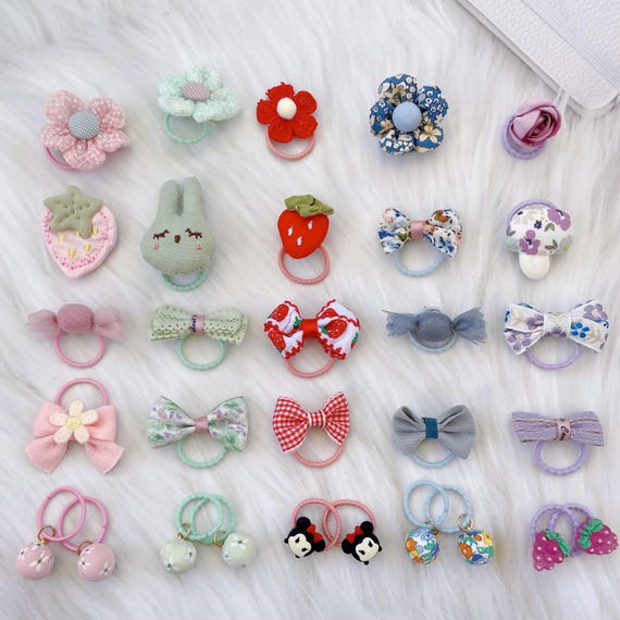 Lot de 40 élastiques à cheveux pour bébés filles avec ruban gros-grain, élastiques pour filles