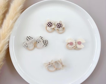 Set of 2 Soft Hair Ties| Small Hoop Ponytail Holders| Gentle Accessories for Babies and Toddlers|  Christmas Gifts| Stocking Stuffers