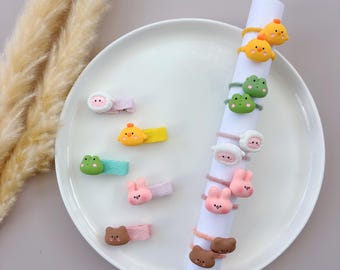 Set van 5 zachte babyhaarclips of 10 haarelastiekjes, haarelastiekjes voor peuters, babyhaarclips, haarstrikjes voor peuters, babyhaarelastiekjes, haarclips voor peuters