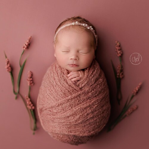 Newborn Photography Wrap With Matching Pearl Headband Newborn Etsy