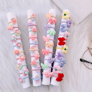 Set of 10 Soft Hair Ties| Small Hoop Ponytail Holders| Gentle Accessories for Babies and Toddlers| Christmas Gifts| Stocking Stuffers image 5